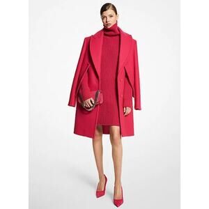 Michael Kors Collection Wool Melton Reefer Coat Sz 4